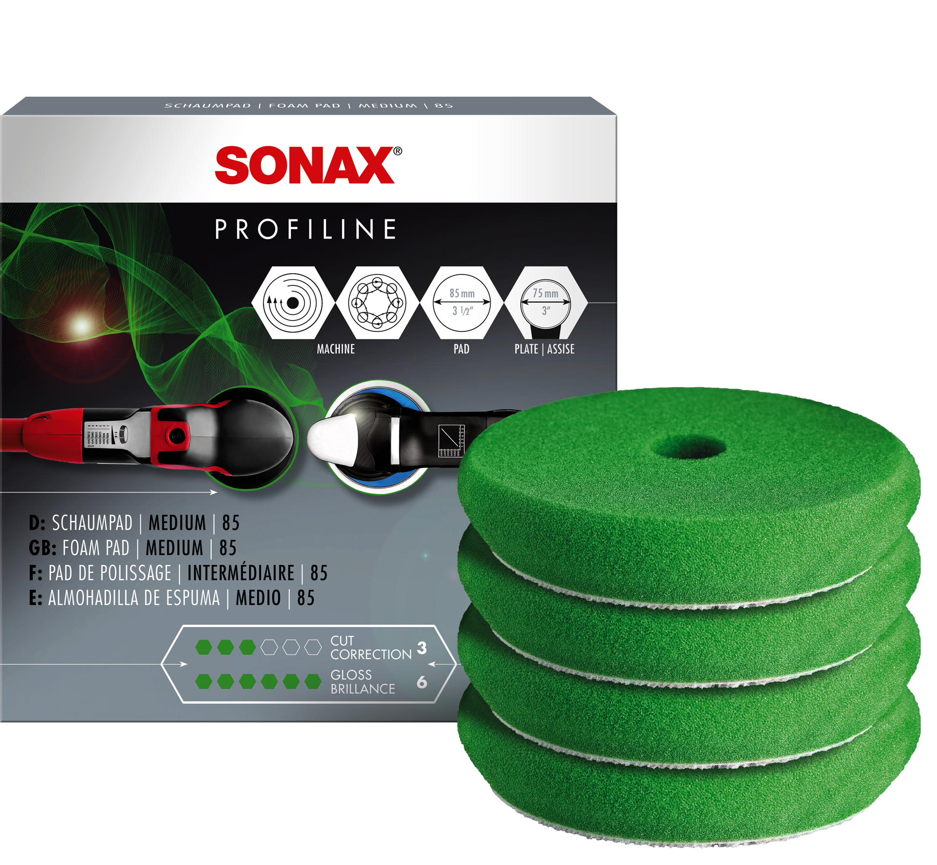 Sonax 04942410 Schaumpad medium 85, 4Stk